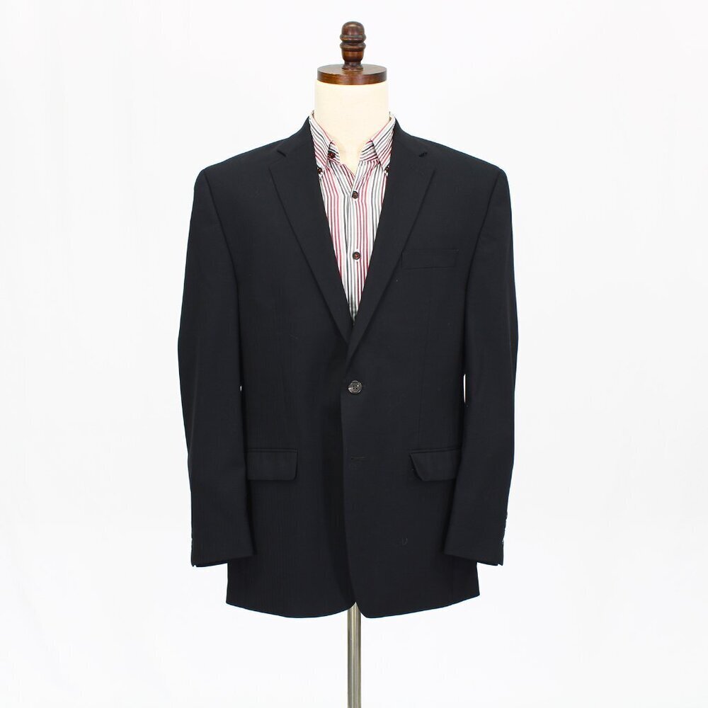 Chaps 44R Black HB 2-Button Sport Coat Blazer Jacket P294